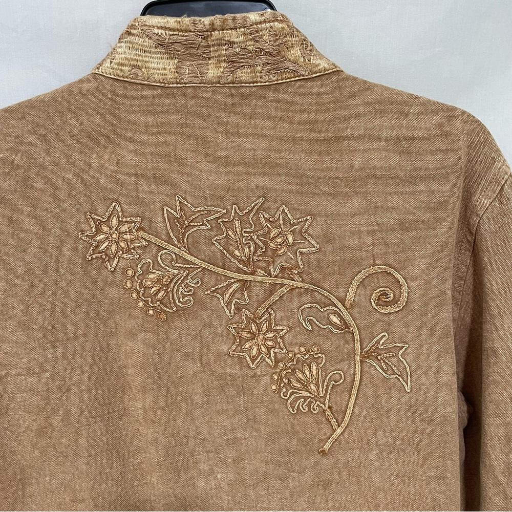Flashback Women's Embroidered Brown Jean Jacket - Picture 9 of 13